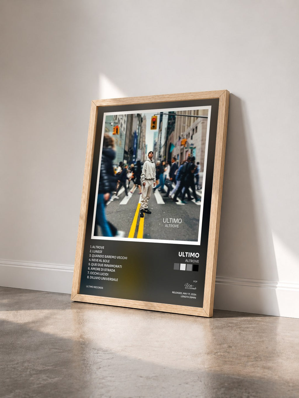 #bois Tableau de l'album ALTROVE de Ultimo vu de trois quarts, cadre en bois brut