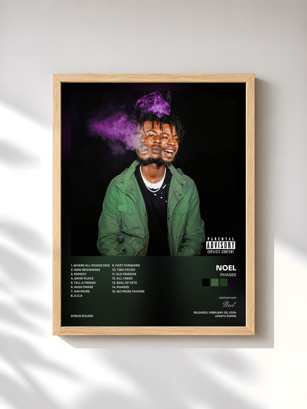 #bois Tableau de l'album Phases de Noel, cadre en bois brut, imprimé et encadré en France