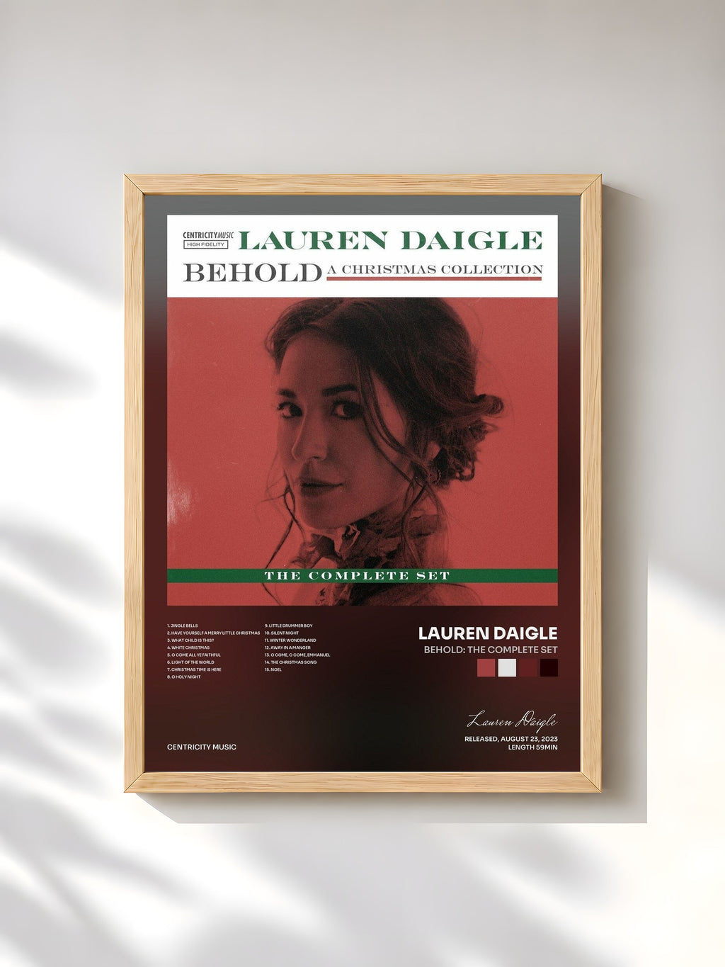 #bois Tableau de l'album Behold: The Complete Set de Lauren Daigle, cadre en bois brut, imprimé et encadré en France