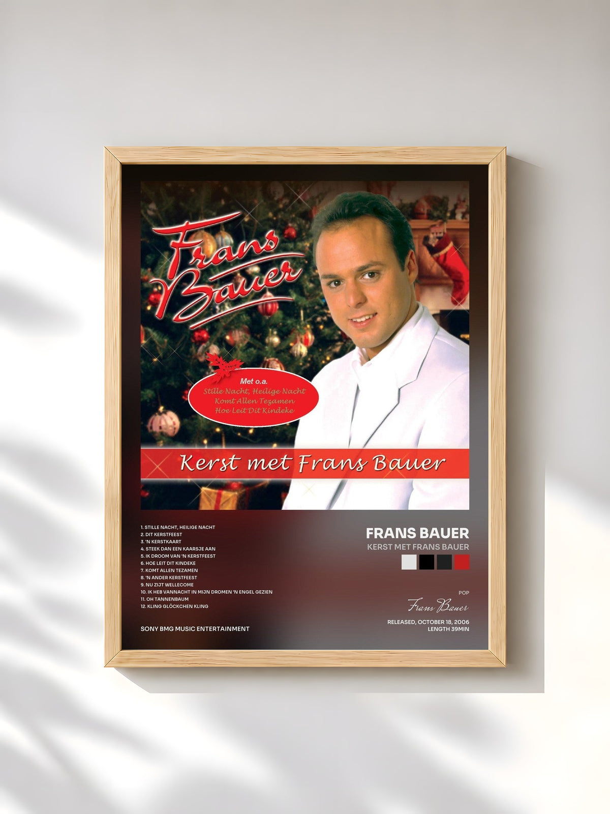 #bois Tableau de l'album Kerst Met Frans Bauer de Frans Bauer, cadre en bois brut, imprimé et encadré en France
