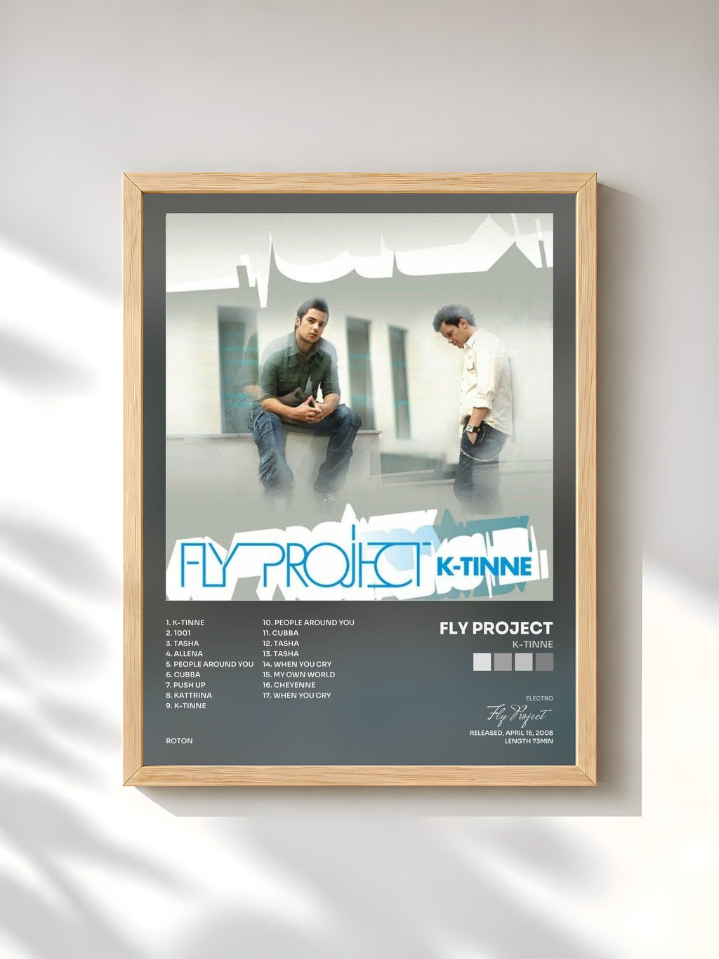 #bois Tableau de l'album K-Tinne de Fly Project, cadre en bois brut, imprimé et encadré en France