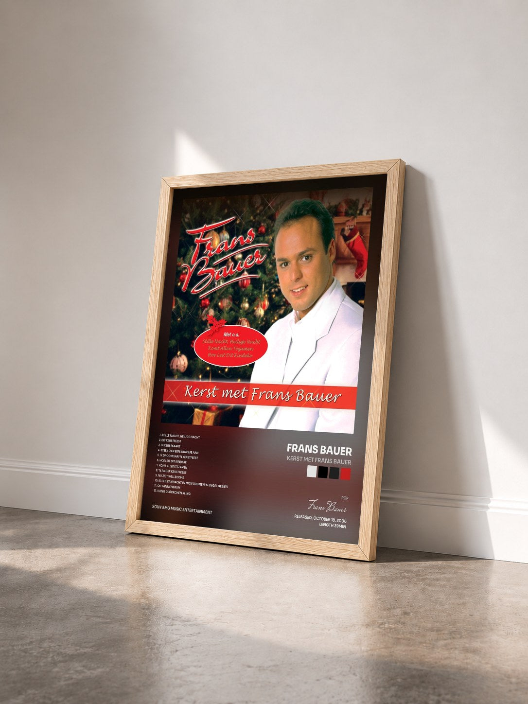 #bois Tableau de l'album Kerst Met Frans Bauer de Frans Bauer vu de trois quarts, cadre en bois brut
