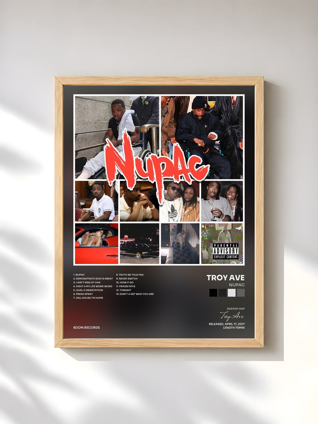 #bois Tableau de l'album Nupac de Troy Ave, cadre en bois brut, imprimé et encadré en France