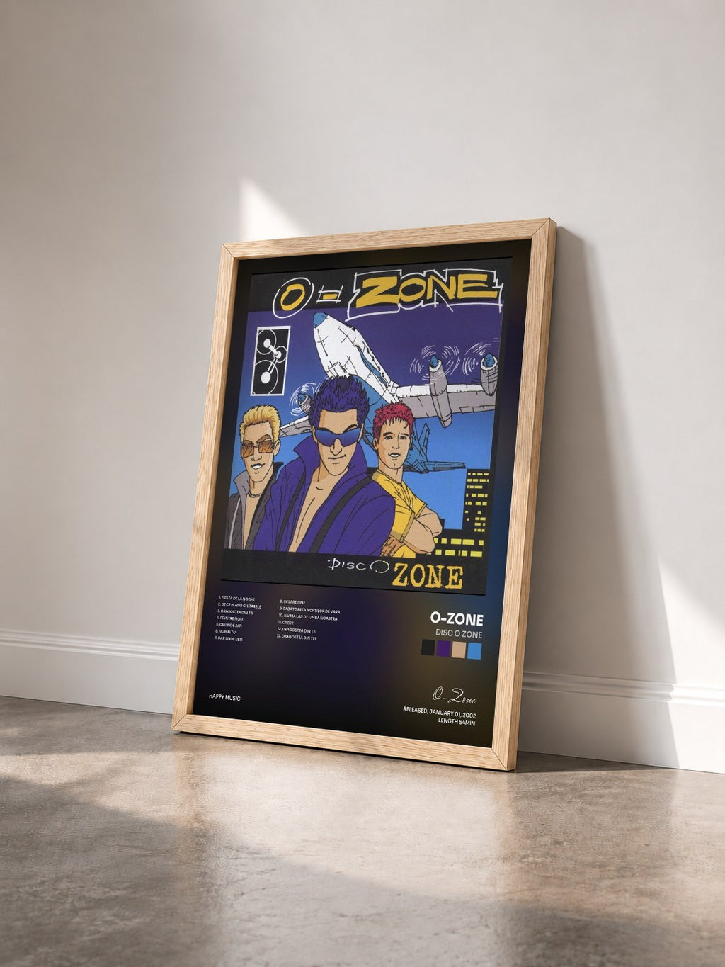 #bois Tableau de l'album Disc o zone de O-Zone vu de trois quarts, cadre en bois brut
