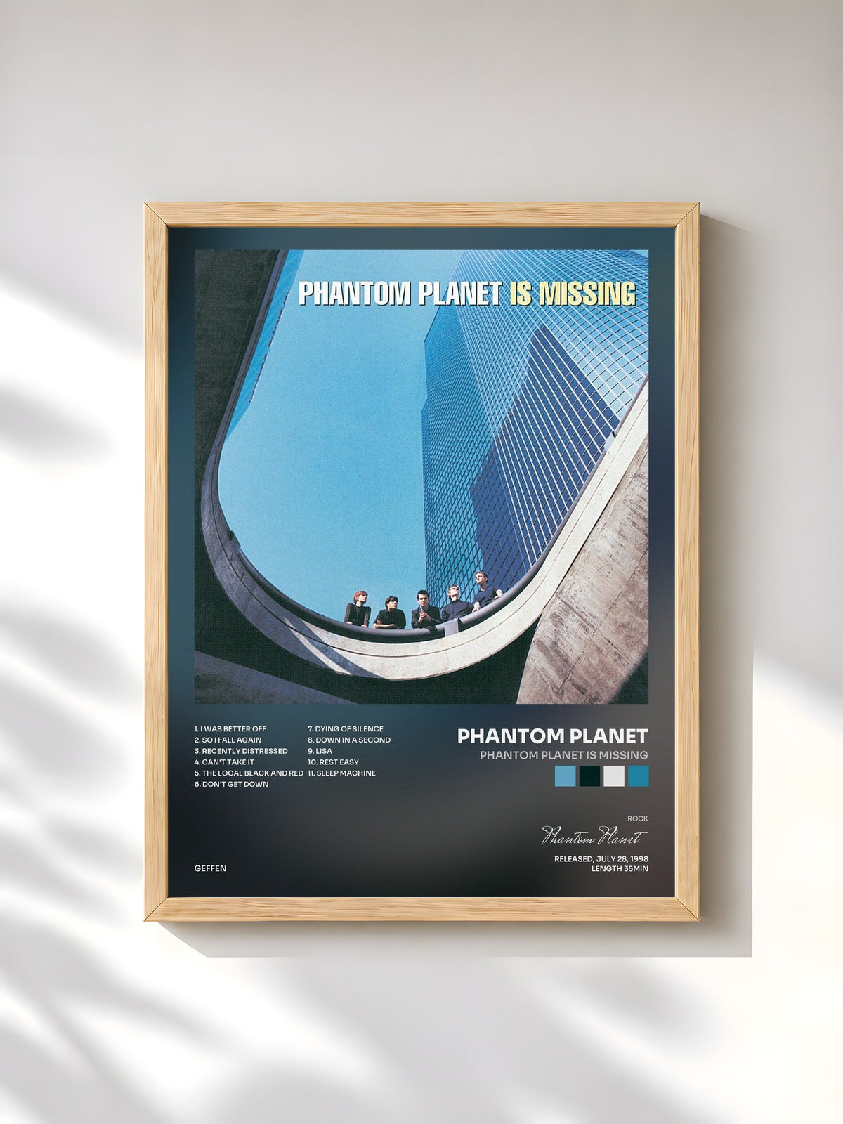 #bois Tableau de l'album Phantom Planet Is Missing de Phantom Planet, cadre en bois brut, imprimé et encadré en France
