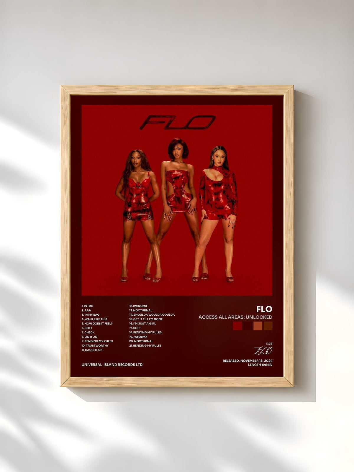 #bois Tableau de l'album Access All Areas: Unlocked de FLO, cadre en bois brut, imprimé et encadré en France