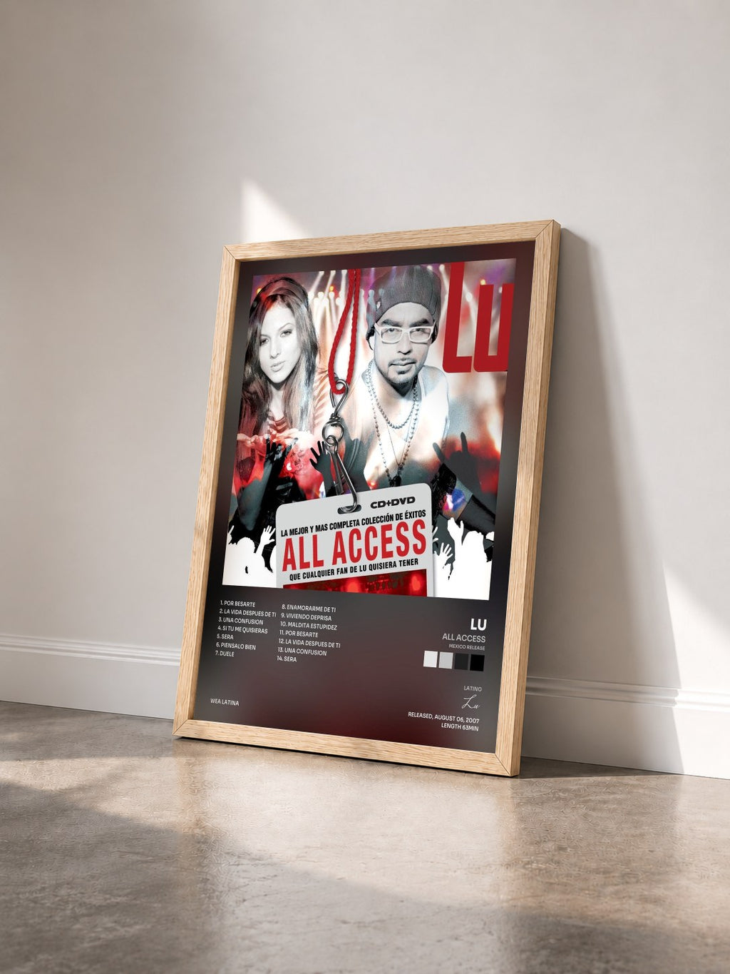 #bois Tableau de l'album All Access (Mexico Release) de Lu vu de trois quarts, cadre en bois brut