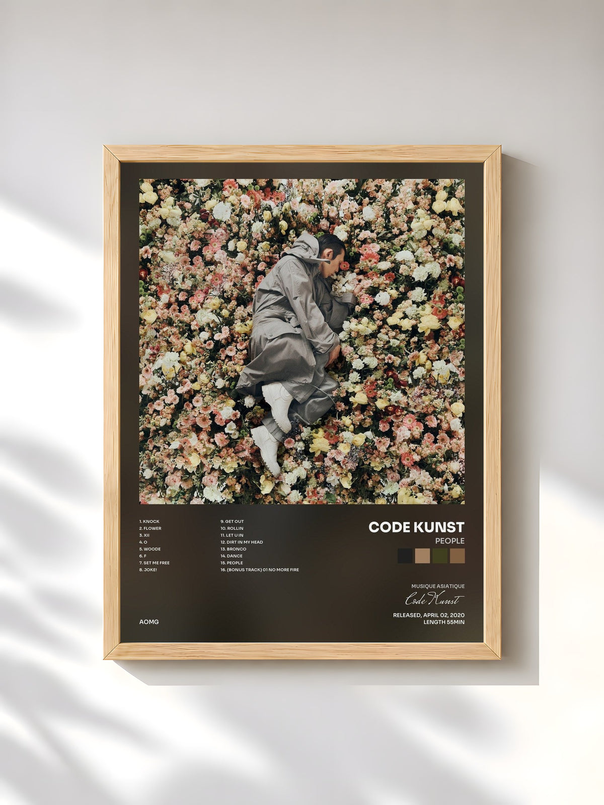 #bois Tableau de l'album PEOPLE de Code Kunst, cadre en bois brut, imprimé et encadré en France