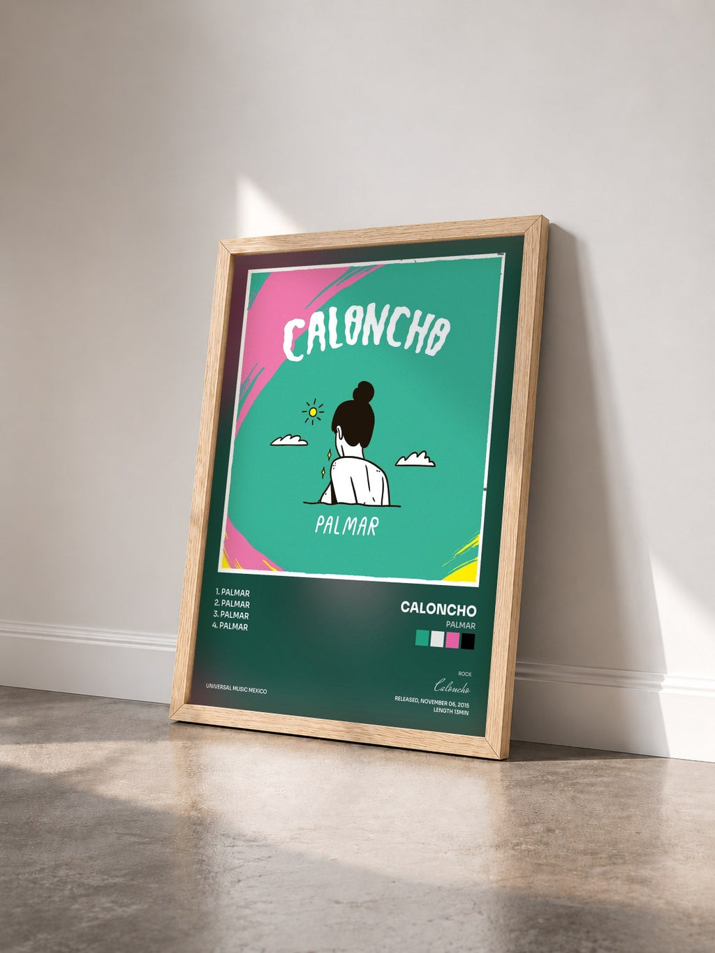 #bois Tableau de l'album Palmar de Caloncho vu de trois quarts, cadre en bois brut