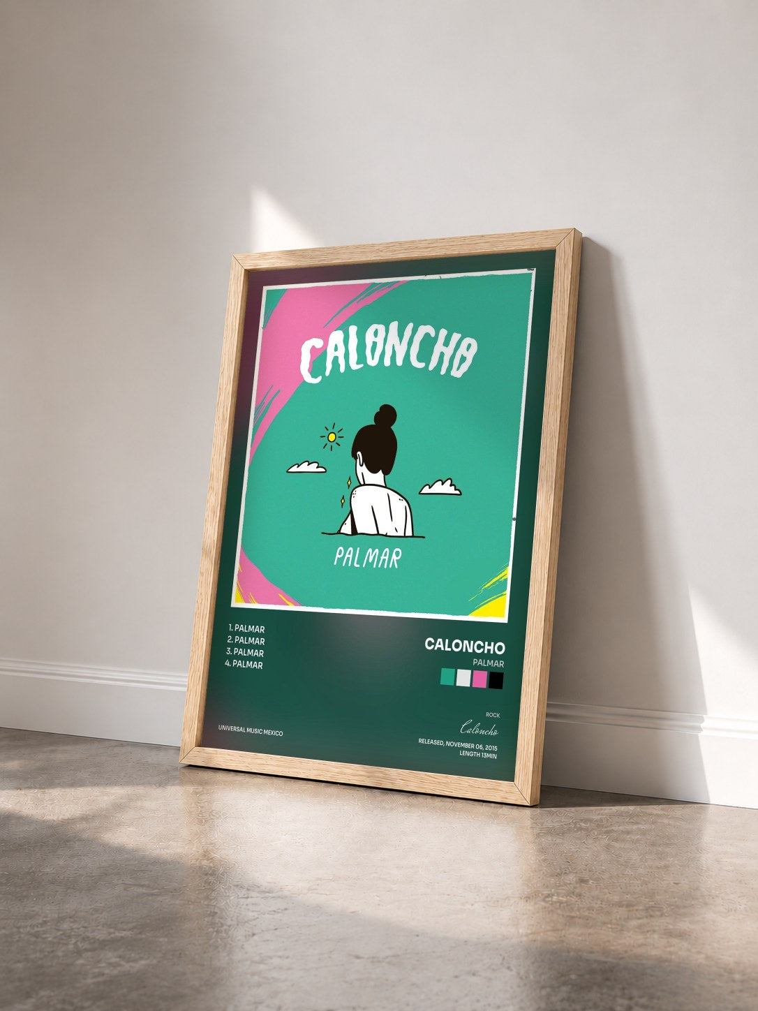 #bois Tableau de l'album Palmar de Caloncho vu de trois quarts, cadre en bois brut