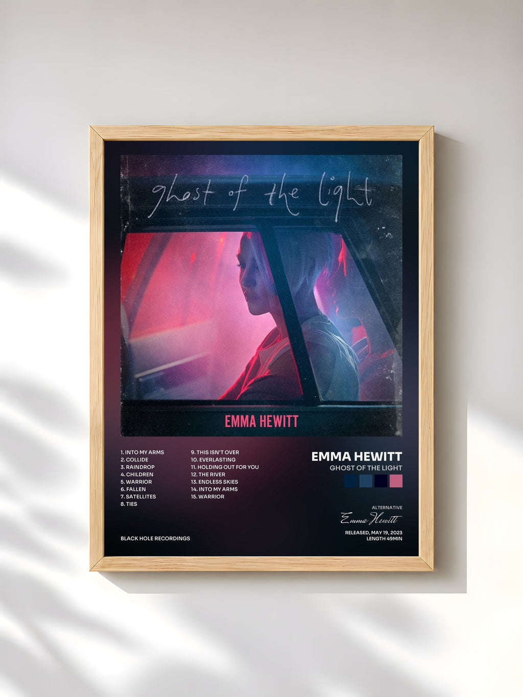 #bois Tableau de l'album Ghost of the Light de Emma Hewitt, cadre en bois brut, imprimé et encadré en France