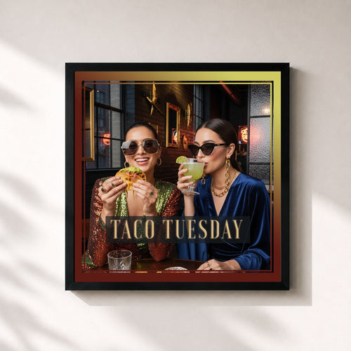 Benetti House Bar · Taco Tuesday 2025 — Gerahmter Kunstdruck