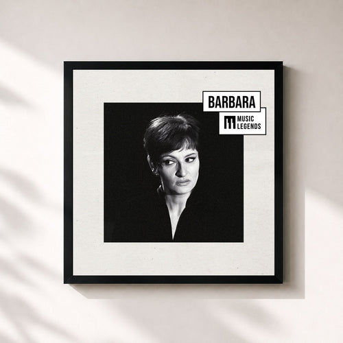 Barbara · Music Legends Barbara : La Grande Dame de la Chanson Poétique — Gerahmter Kunstdruck