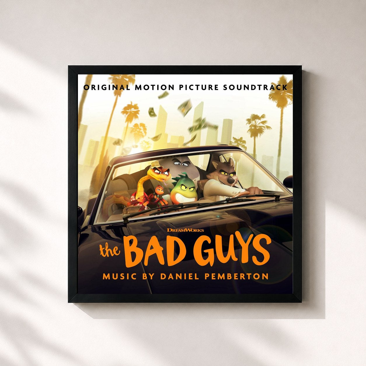 Tableau de l'album The Bad Guys (Original Motion Picture Soundtrack) de Daniel Pemberton, imprimé et encadré en France