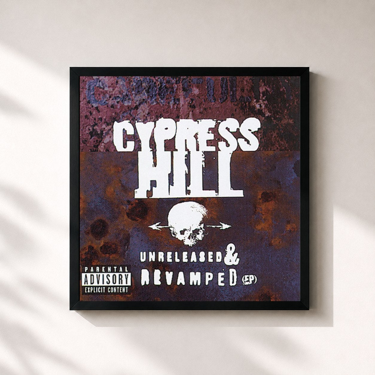 Tableau de l'album Unreleased & Revamped de Cypress Hill, imprimé et encadré en France