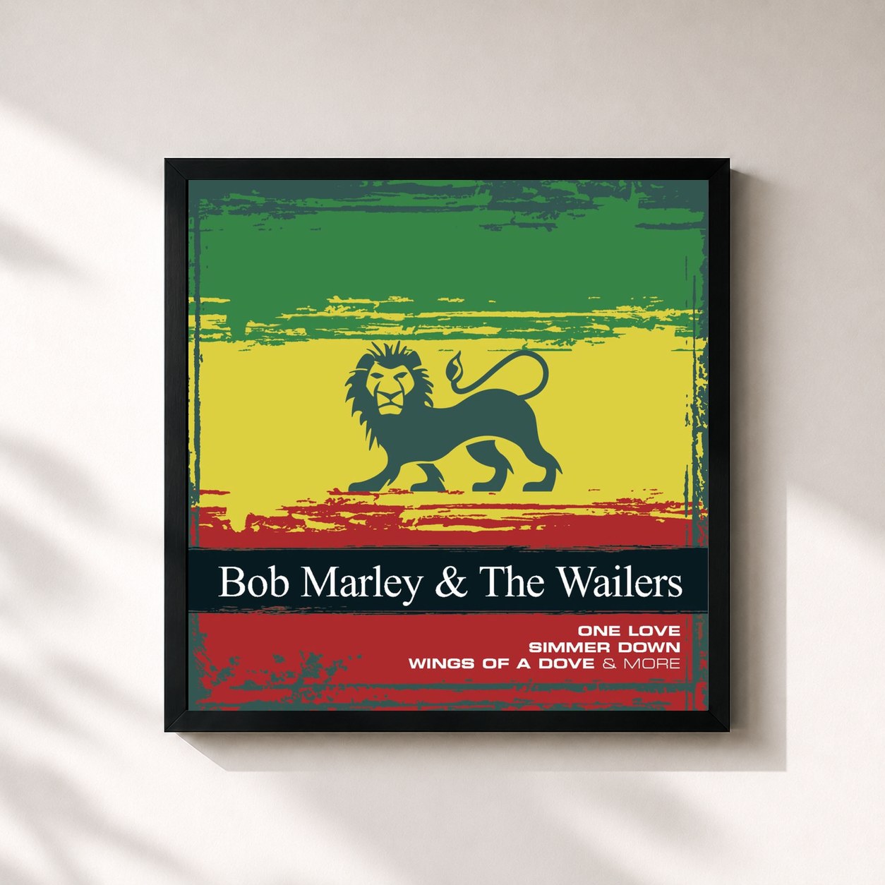 Tableau de l'album Collections de Bob Marley & The Wailers, imprimé et encadré en France