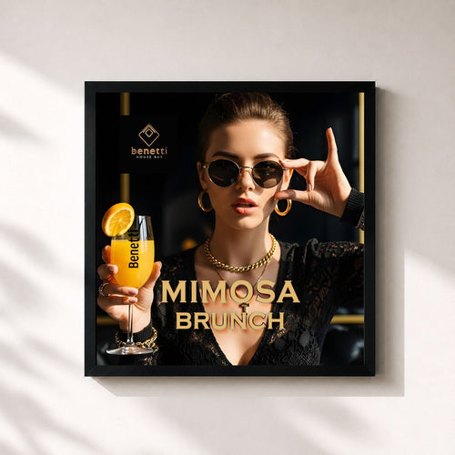Benetti House Bar · Mimosa Brunch | Sunday Deep House Mix | Champagne Bubbles & Morning Glow — Gerahmter Kunstdruck