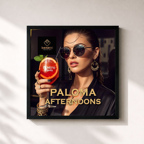 Benetti House Bar · Paloma Spritz Afternoons | Mexican Deep House 2026 | Sunsets, Salt & Serotonin — Gerahmter Kunstdruck