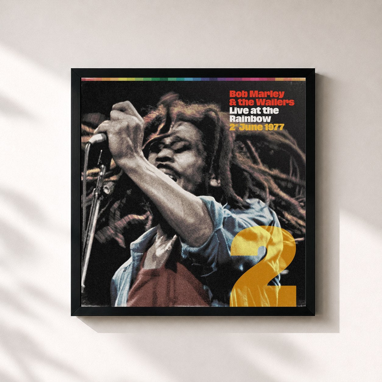 Tableau de l'album Live At The Rainbow, 2nd June 1977 de Bob Marley & The Wailers, imprimé et encadré en France