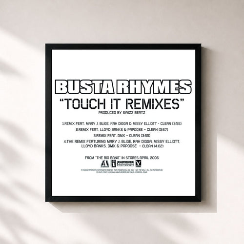 Busta Rhymes · Touch It Remixes — Affiche encadrée