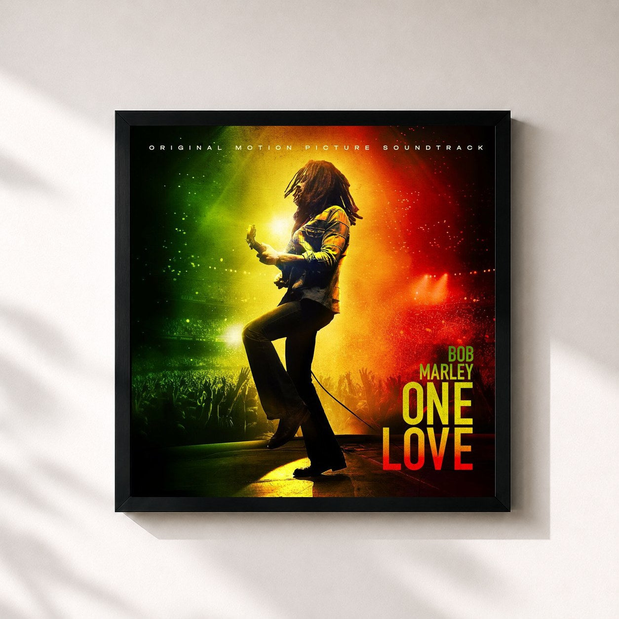 Tableau de l'album One Love (Original Motion Picture Soundtrack) de Bob Marley & The Wailers, imprimé et encadré en France