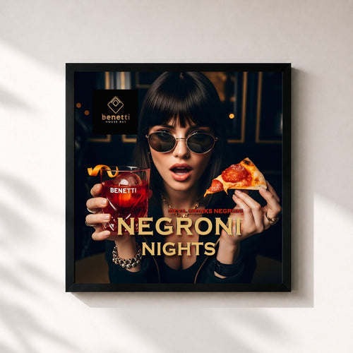 Benetti House Bar · Negroni Nights | Deep House 2026 | Devil Drinks Negroni After Dark — Gerahmter Kunstdruck