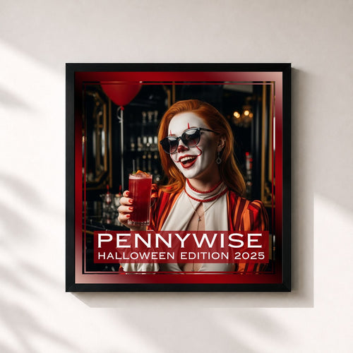 Benetti House Bar · Pennywise | Welcome to Derry | Halloween Edition 2025 — Gerahmter Kunstdruck