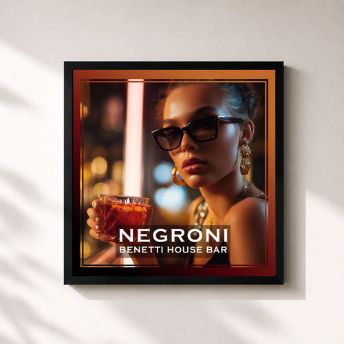 Benetti House Bar · Negroni After Rain 2025 — Lámina enmarcada