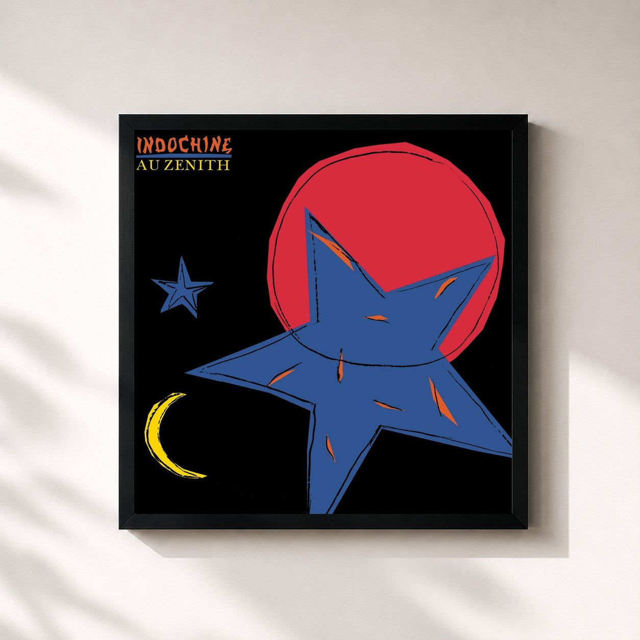 Tableau de l'album Au Zénith (Live) de Indochine, imprimé et encadré en France
