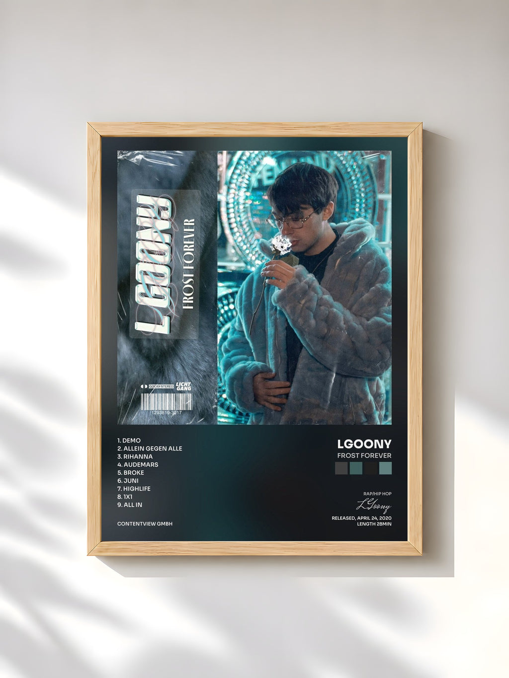#bois Tableau de l'album Frost Forever de LGoony, cadre en bois brut, imprimé et encadré en France