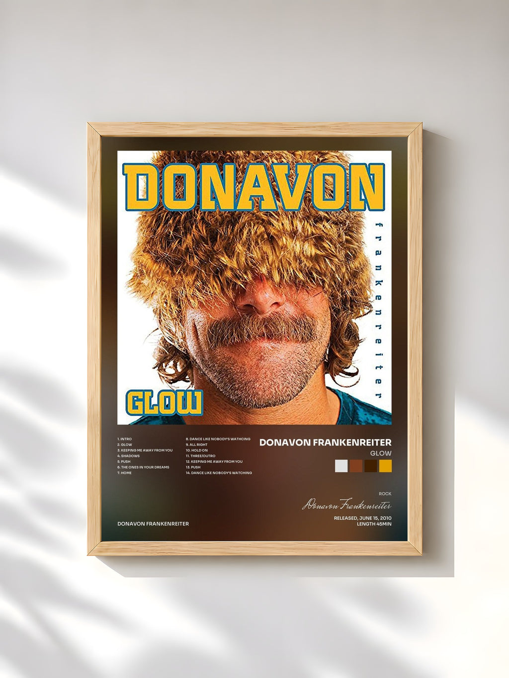 #bois Tableau de l'album Glow de Donavon Frankenreiter, cadre en bois brut, imprimé et encadré en France