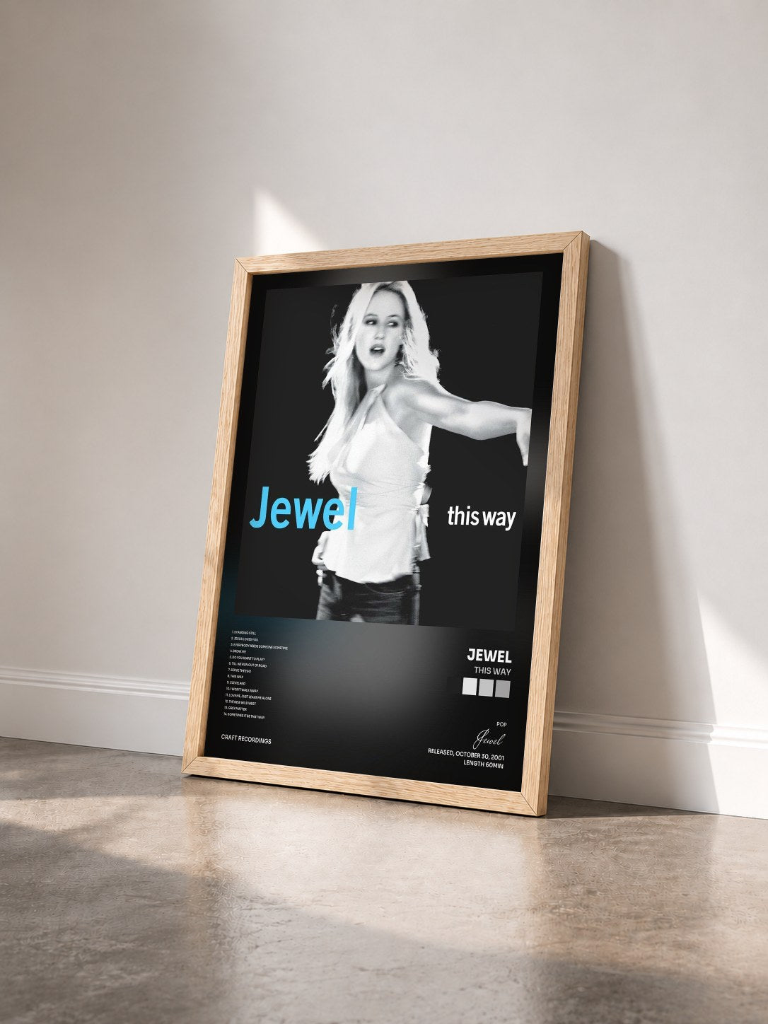 #bois Tableau de l'album This Way de Jewel vu de trois quarts, cadre en bois brut