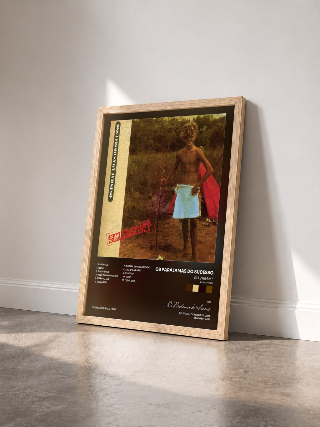 #bois Tableau de l'album Selvagem? (Remastered) de Os Paralamas do Sucesso vu de trois quarts, cadre en bois brut
