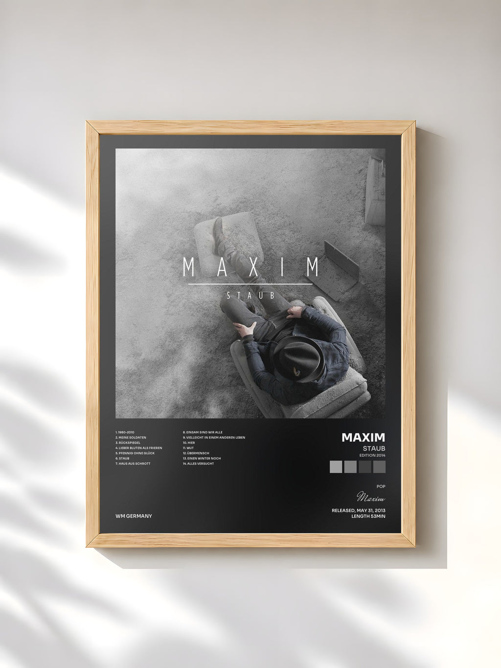 #bois Tableau de l'album Staub (Edition 2014) de Maxim, cadre en bois brut, imprimé et encadré en France