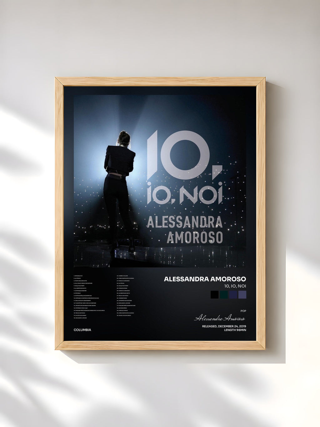 #bois Tableau de l'album 10, IO, NOI de Alessandra Amoroso, cadre en bois brut, imprimé et encadré en France