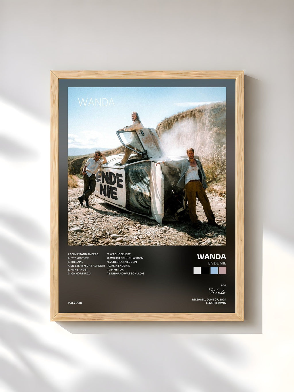#bois Tableau de l'album Ende nie de Wanda, cadre en bois brut, imprimé et encadré en France
