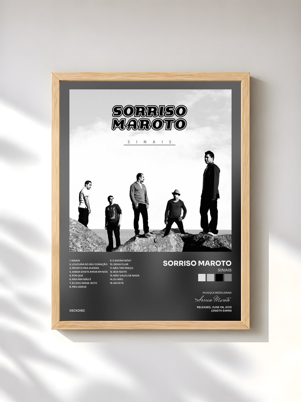#bois Tableau de l'album Sinais de Sorriso Maroto, cadre en bois brut, imprimé et encadré en France