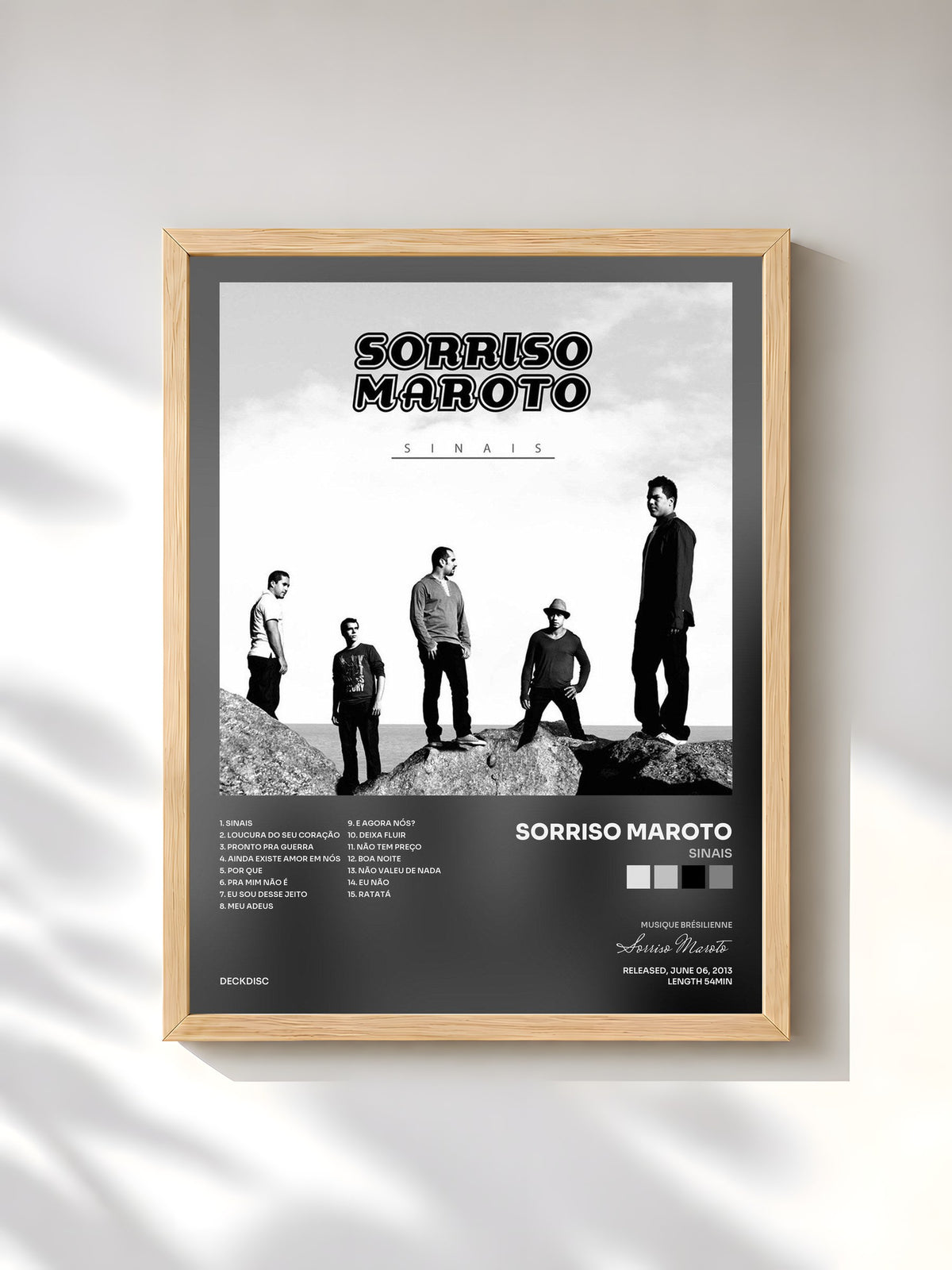 #bois Tableau de l'album Sinais de Sorriso Maroto, cadre en bois brut, imprimé et encadré en France