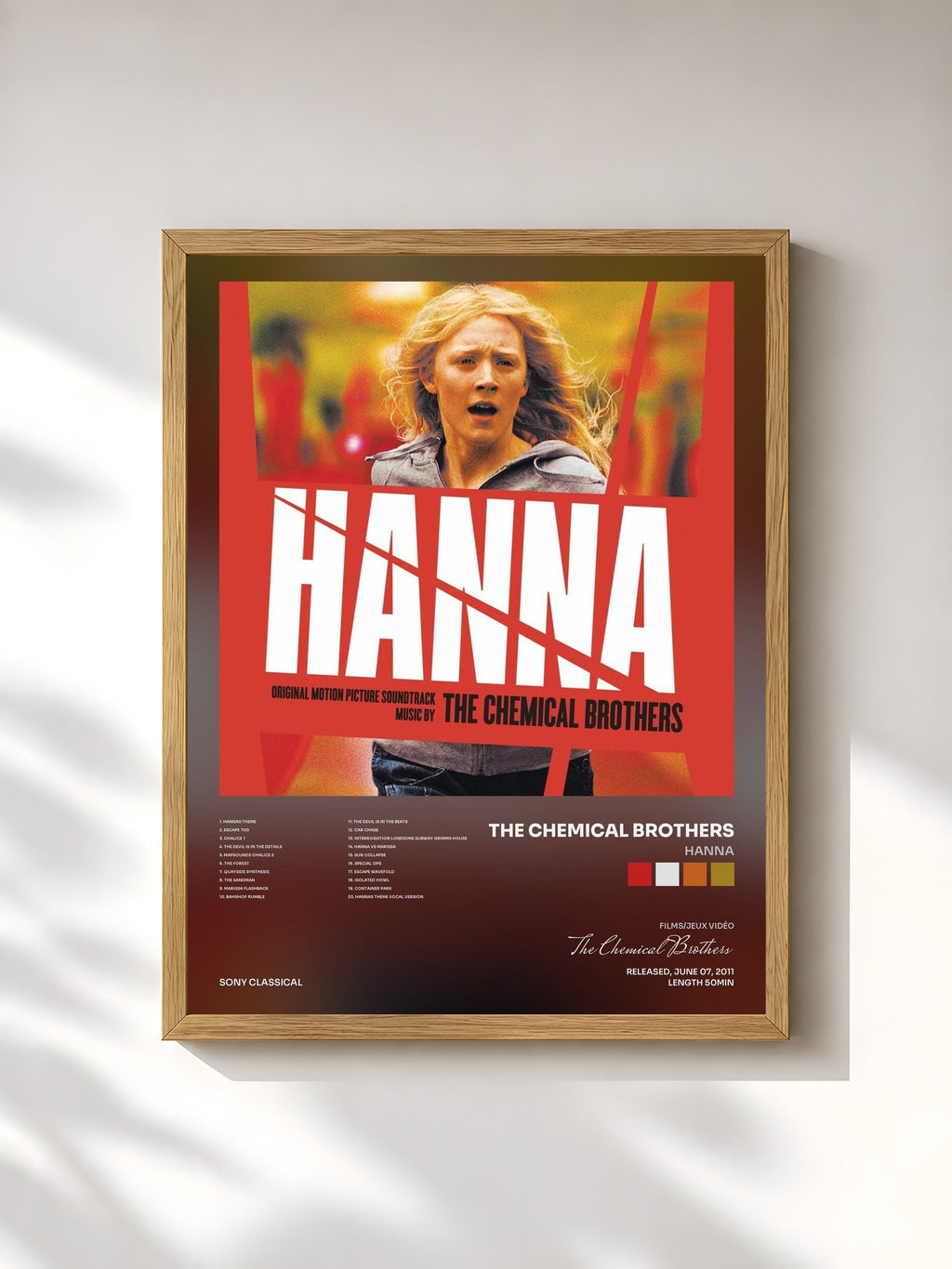 #bois Tableau de l'album Hanna de The Chemical Brothers, cadre en bois brut, imprimé et encadré en France