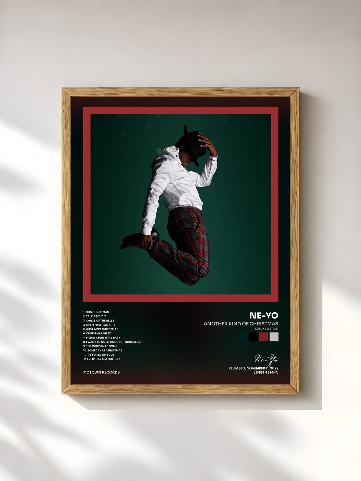 #bois Tableau de l'album Another Kind Of Christmas (Deluxe Edition) de Ne-Yo, cadre en bois brut, imprimé et encadré en France