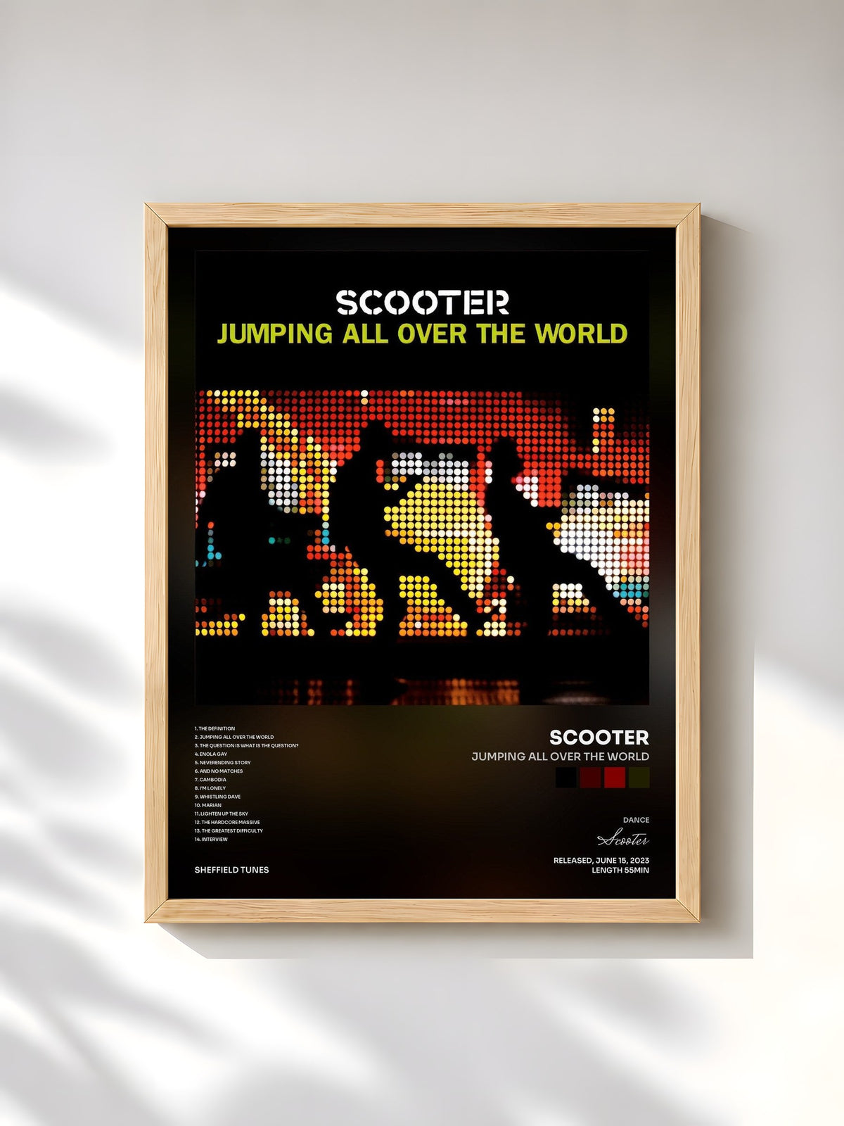 #bois Tableau de l'album Jumping All Over The World de Scooter, cadre en bois brut, imprimé et encadré en France