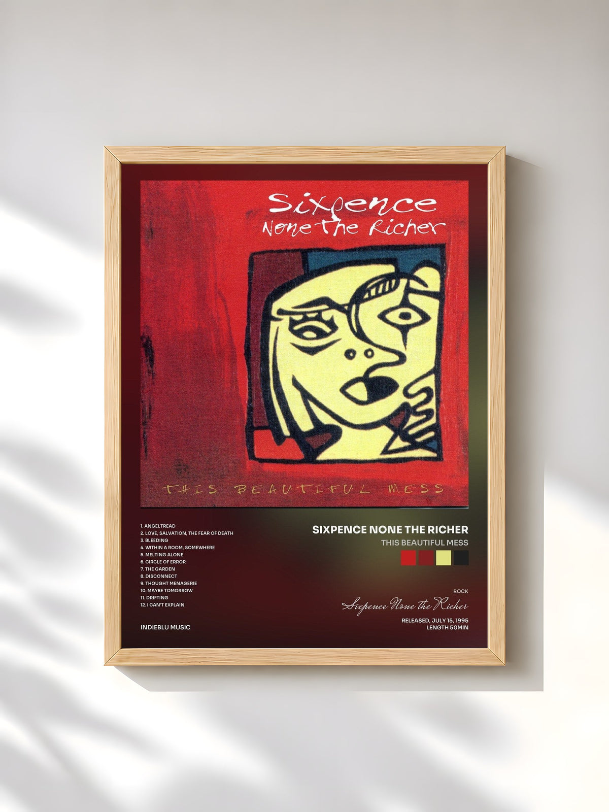 #bois Tableau de l'album This Beautiful Mess de Sixpence None the Richer, cadre en bois brut, imprimé et encadré en France