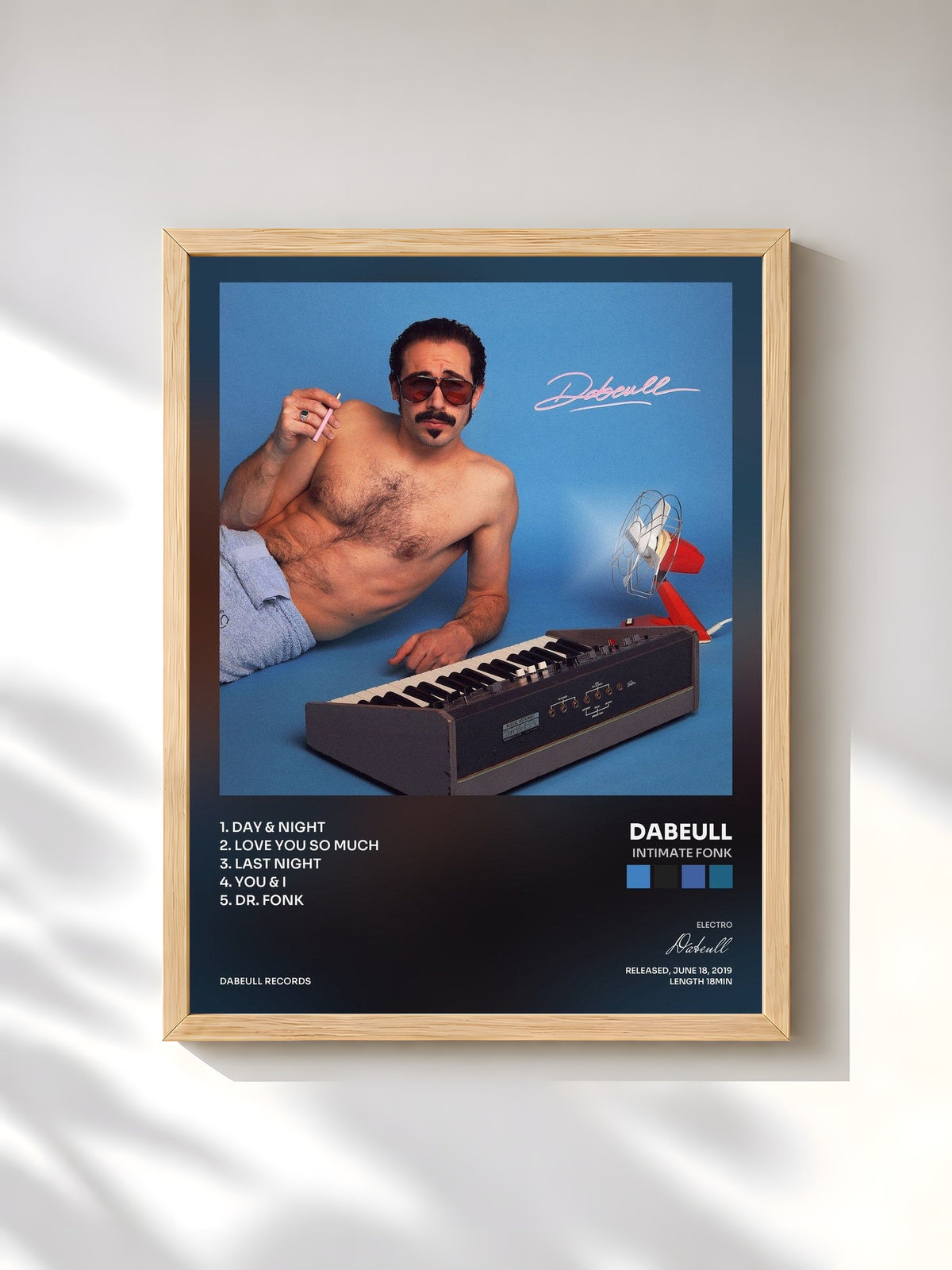 #bois Tableau de l'album Intimate Fonk de Dabeull, cadre en bois brut, imprimé et encadré en France