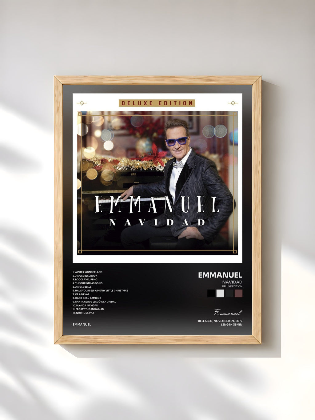 #bois Tableau de l'album Navidad (Deluxe Edition) de Emmanuel, cadre en bois brut, imprimé et encadré en France