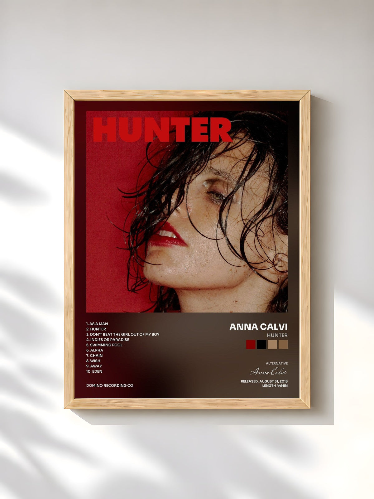 #bois Tableau de l'album Hunter de Anna Calvi, cadre en bois brut, imprimé et encadré en France