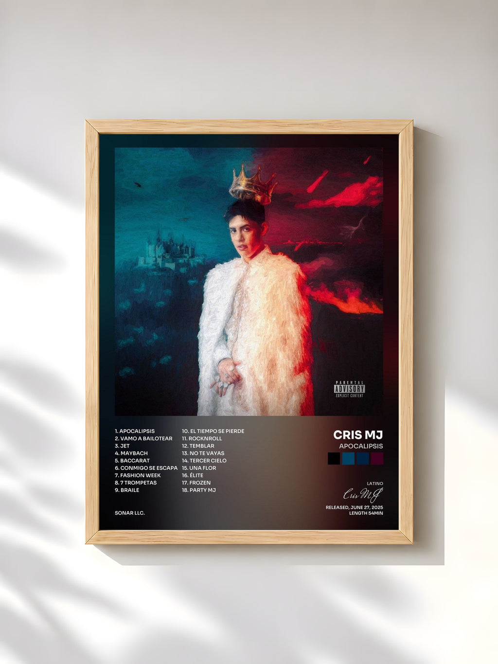 #bois Tableau de l'album Apocalipsis de Cris MJ, cadre en bois brut, imprimé et encadré en France
