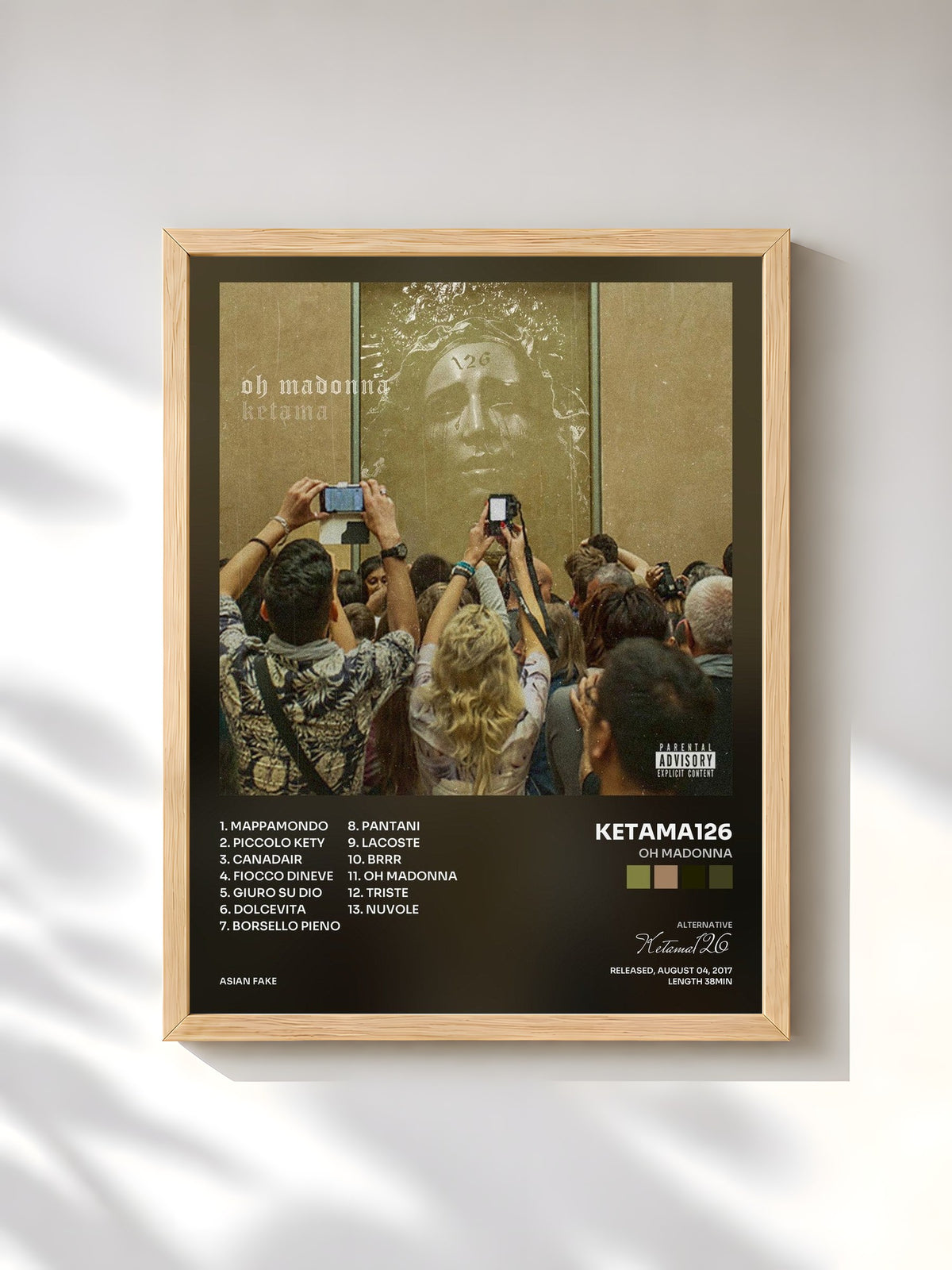 #bois Tableau de l'album Oh Madonna de Ketama126, cadre en bois brut, imprimé et encadré en France