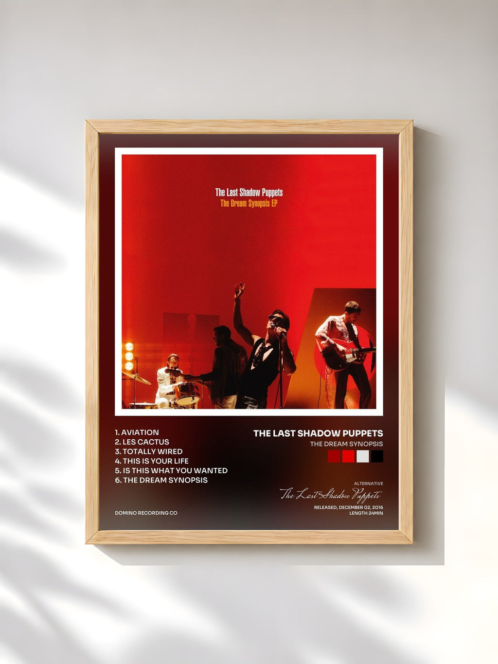 #bois Tableau de l'album The Dream Synopsis de The Last Shadow Puppets, cadre en bois brut, imprimé et encadré en France