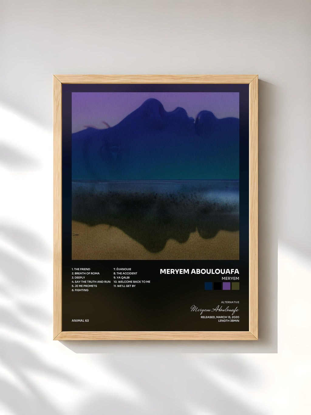 #bois Tableau de l'album Meryem de Meryem Aboulouafa, cadre en bois brut, imprimé et encadré en France