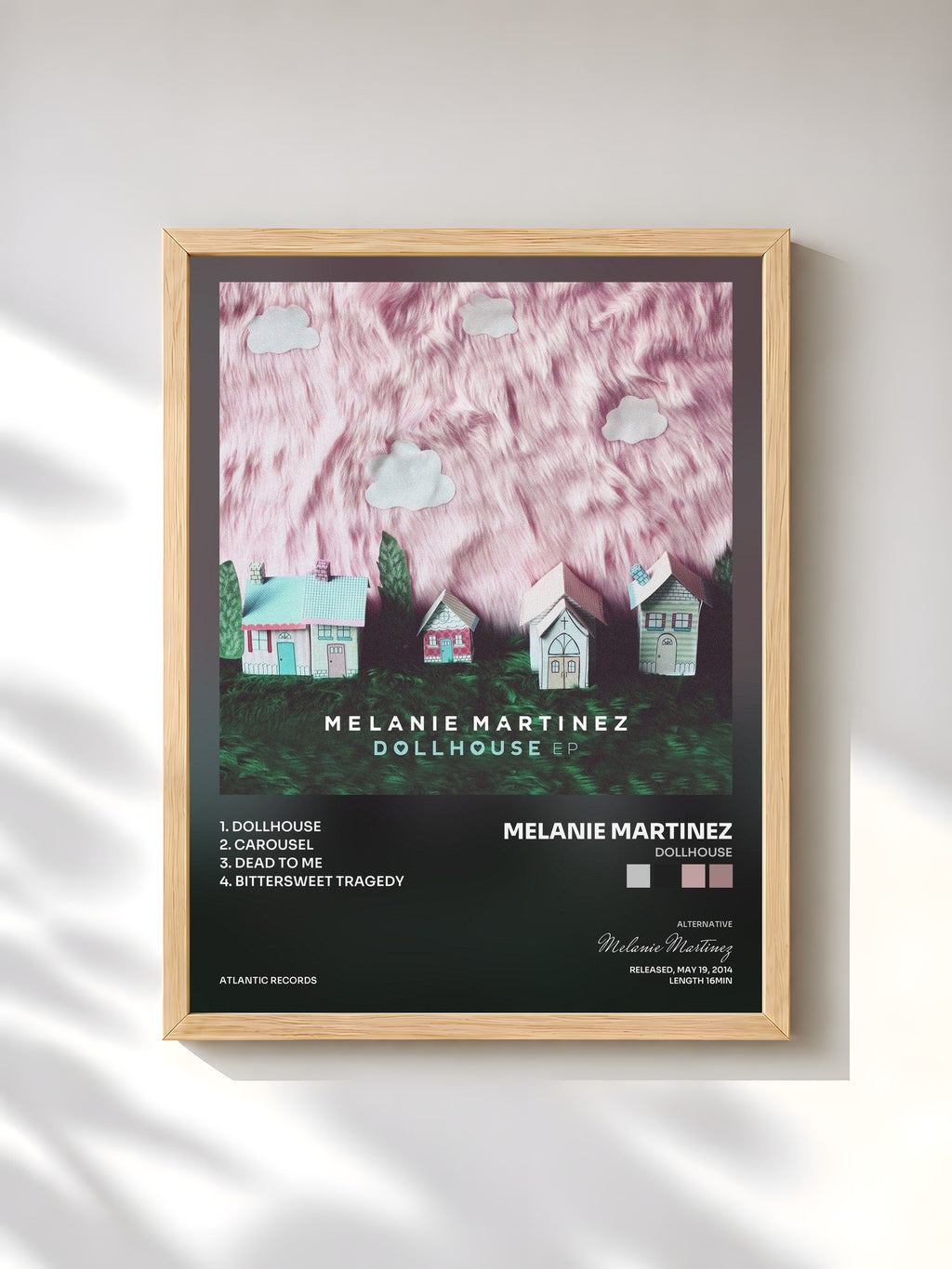 #bois Tableau de l'album Dollhouse de Melanie Martinez, cadre en bois brut, imprimé et encadré en France